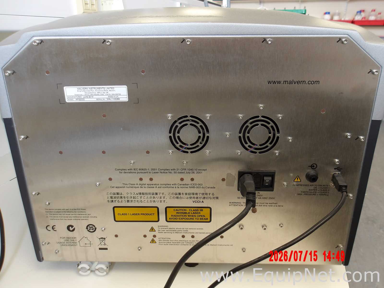Analisador Malvern Instruments Inc. Zetasizer APS2000