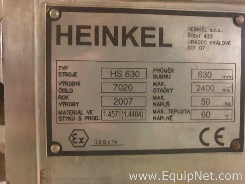 Heinkel HS 630 Pusher Sanitary Stainless Steel Centrifuge