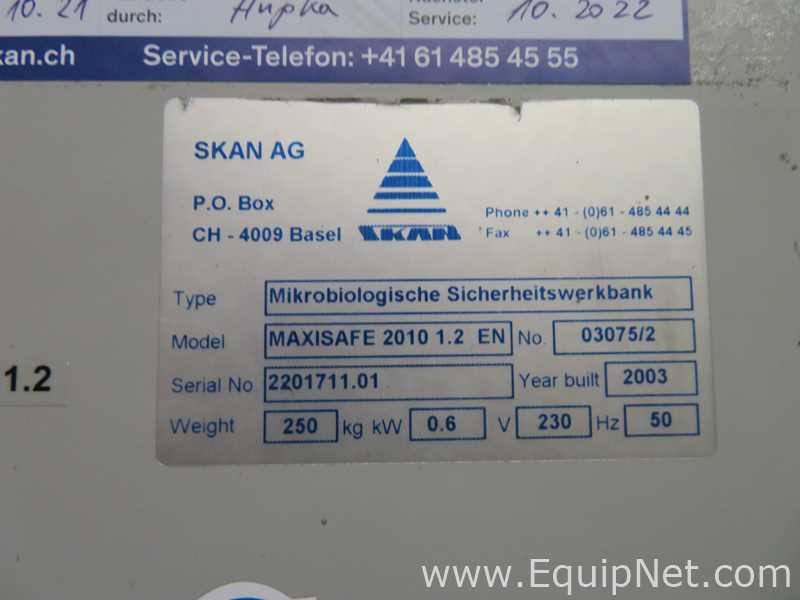 Skan AG MAXISAFE 2010 1.8在微生物二级安全内阁