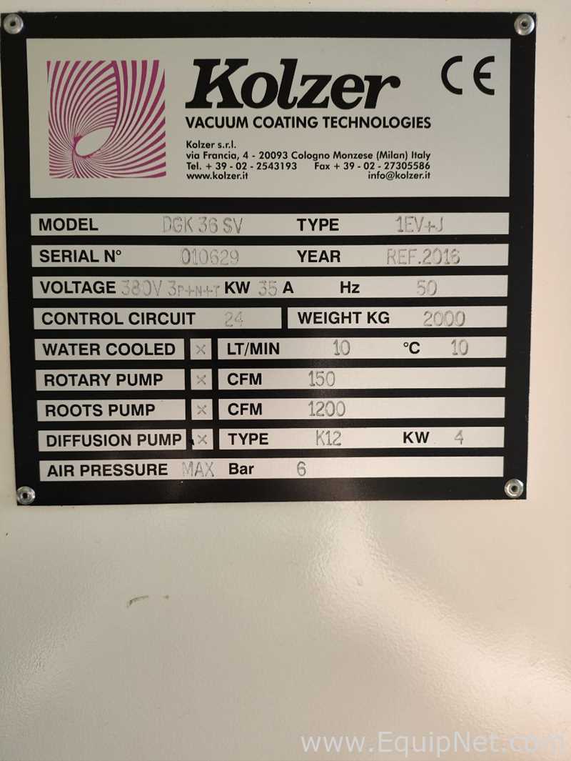 Kolzer DGK 36 SV Vacuum Metallizer