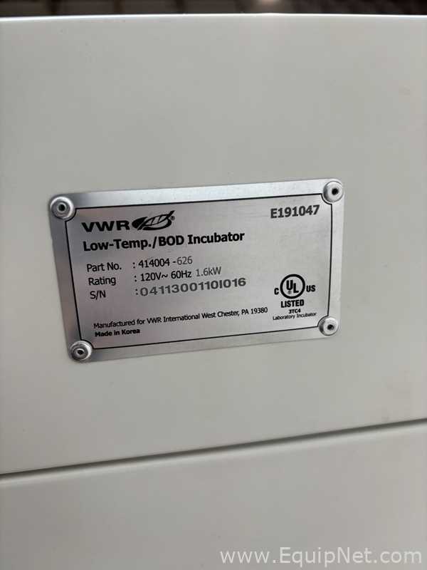 VWR 414004-626 Low-Temp./BOD Incubator