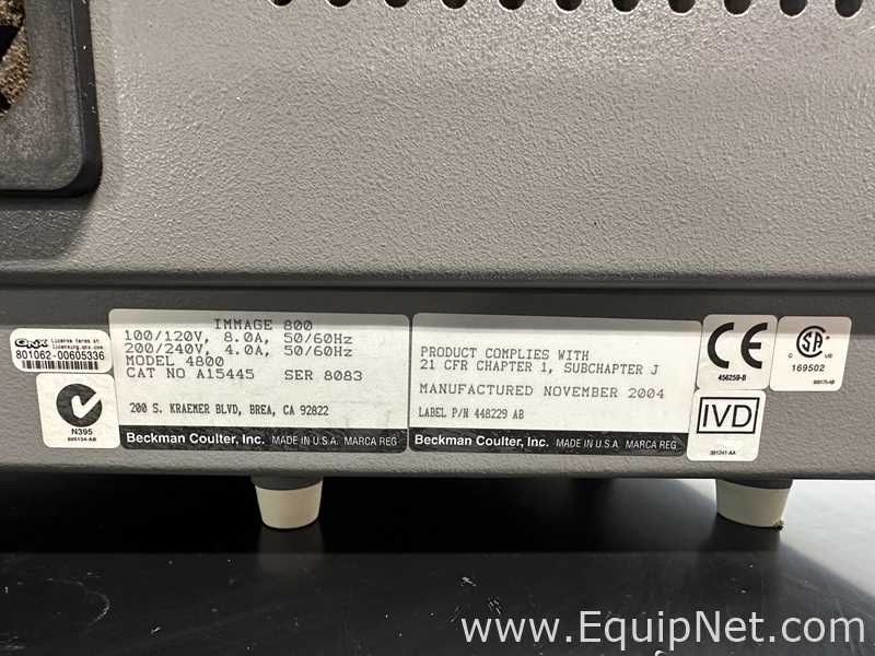 Beckman Coulter Immage 800 Protein Chemistry Analyzer