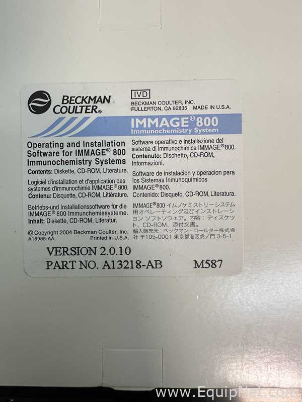 Beckman Coulter Immage 800 Protein Chemistry Analyzer