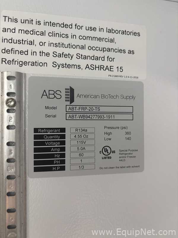 American BioTech Supply ABT-FRP-20-TS Freezer