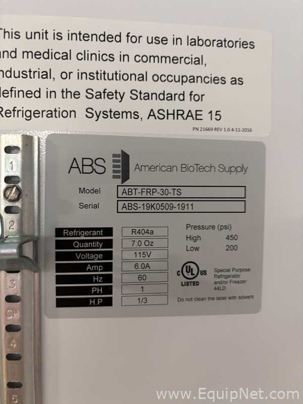 American BioTech Supply ABT-FRP-30-TS Freezer