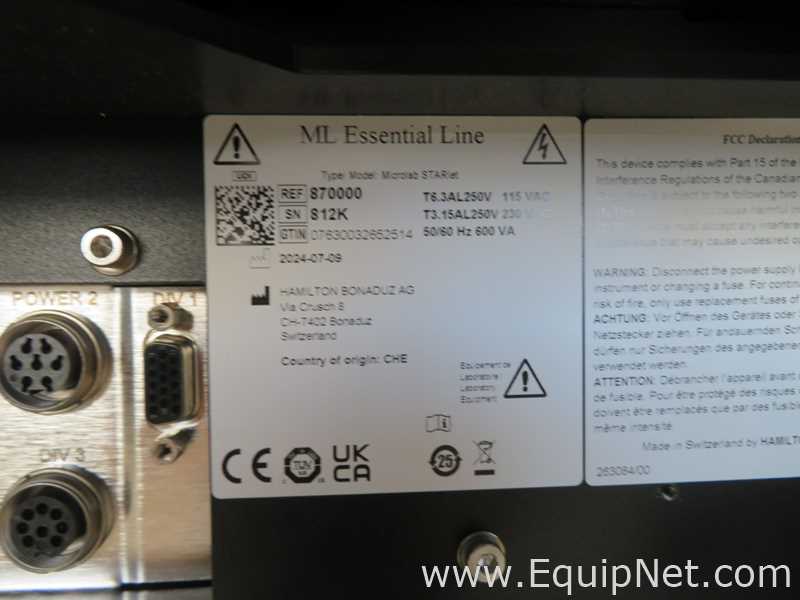 Hamilton ML Essential Line Microlab Star Let Liquid Handler