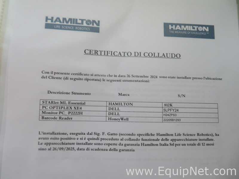 Hamilton ML Essential Line Microlab Star Let Liquid Handler