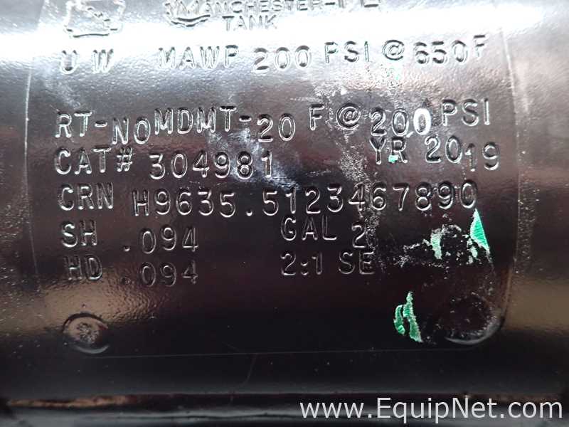 Tanque Manchester Tank Co Requisitos de Ar 2 GALS