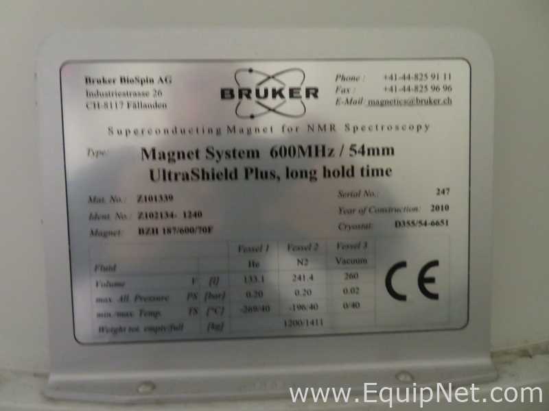 Bruker Ultra Shield 600 Mhz / 54 mm NMR With Bruker Avance III 600 Controller