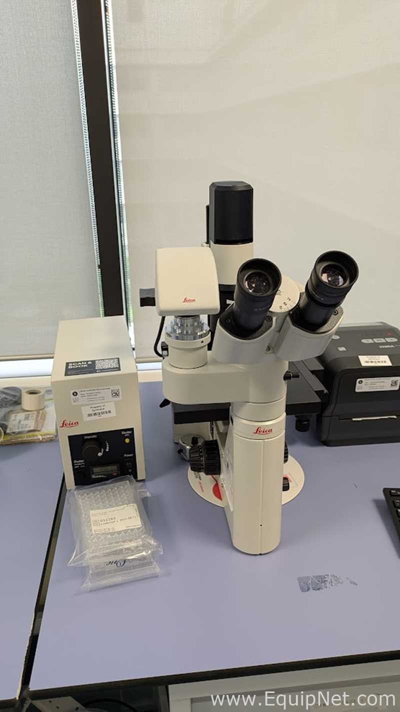 Leica DM IL LED FLUO Inverted Microscope with DFC3000G Camera and LED Light Source
