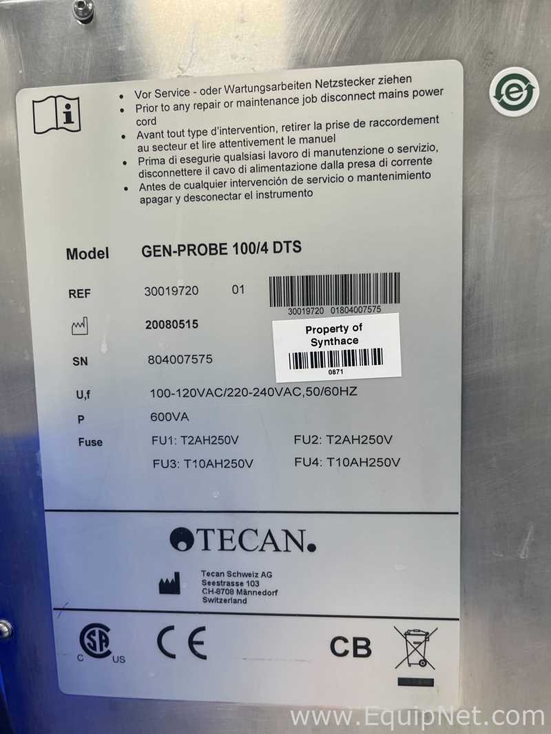 Tecan Freedom Evo Gen-Probe 100/4 DTS Liquid Handler with Plate Hotel and Incubator