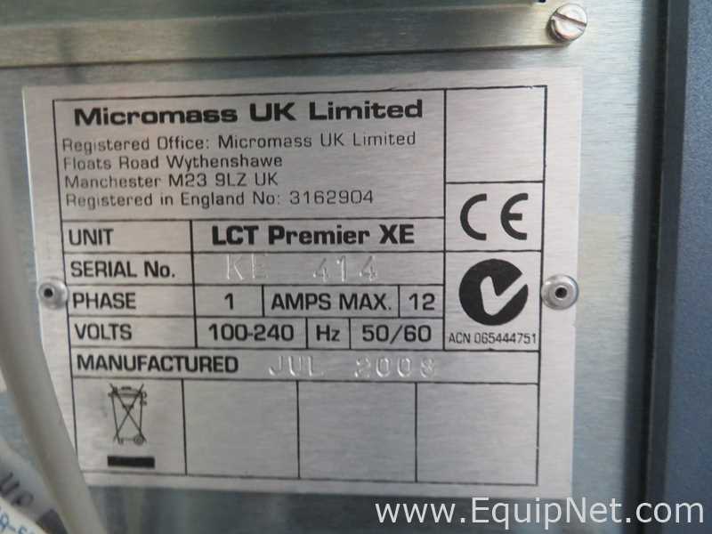 Micromass LCT Premier XE Mass Spectrometer With Waters 2795 HPLC Seperation Module and Detectors