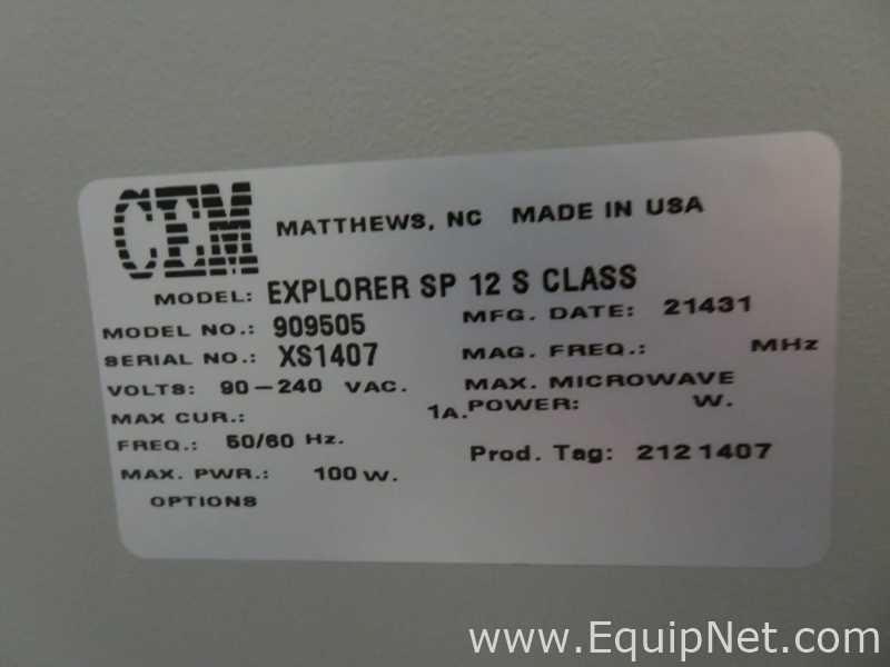 CEM Matthews NC Discover SP Microwave Synthesizer with Explorer SP 12 S Class
