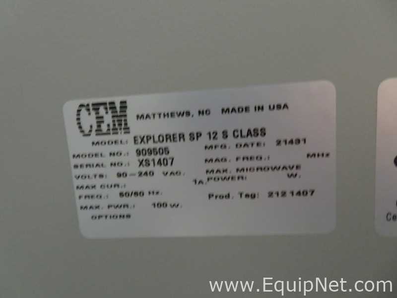 CEM Matthews NC Discover SP Microwave Synthesizer with Explorer SP 12 S Class