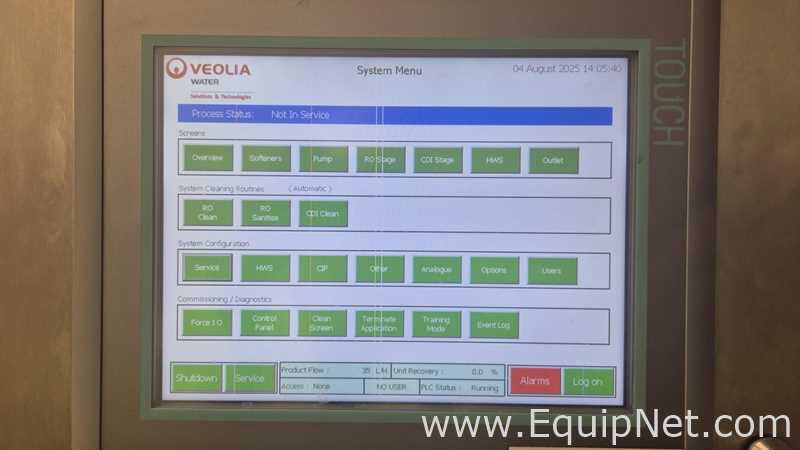 Veolia Water Technologies Orion II 6000 Purified Water Generation Storage and Distribution System