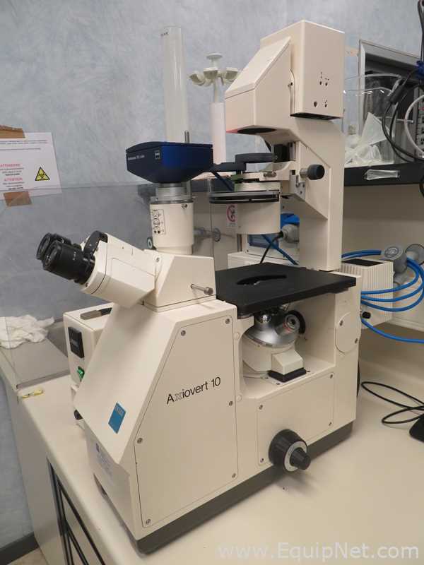 Zeiss Inc. Axiovert 10 Inveted Microscope With Power Supply