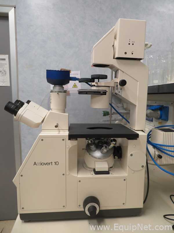 Zeiss Inc. Axiovert 10 Inveted Microscope With Power Supply