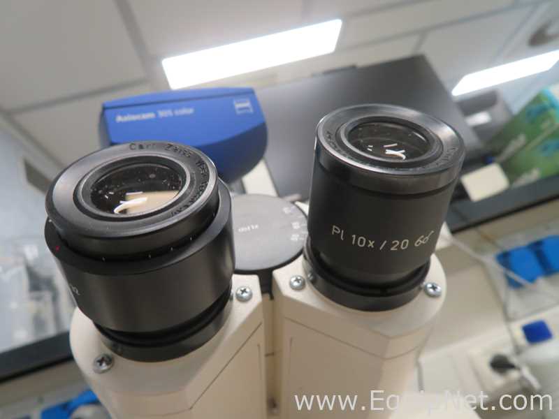 Zeiss Inc. Axiovert 10 Inveted Microscope With Power Supply