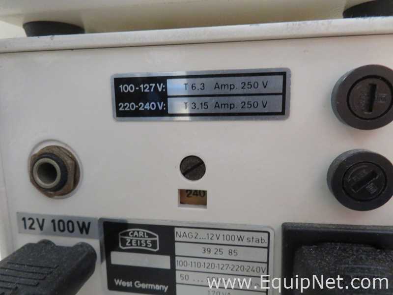 Zeiss Inc. Axiovert 10 Inveted Microscope With Power Supply