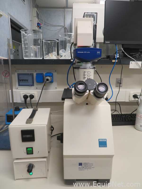 Zeiss Inc. Axiovert 10 Inveted Microscope With Power Supply