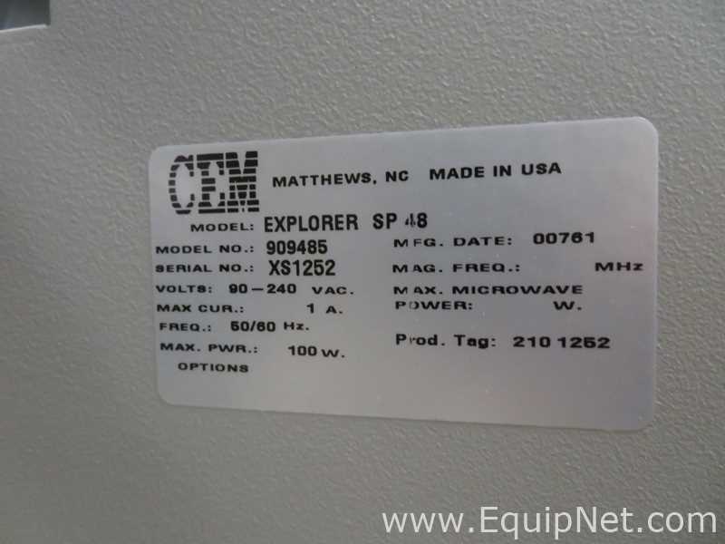CEM Matthews NC Discover SP Microwave Activent with Explorer SP 48 Autosampler
