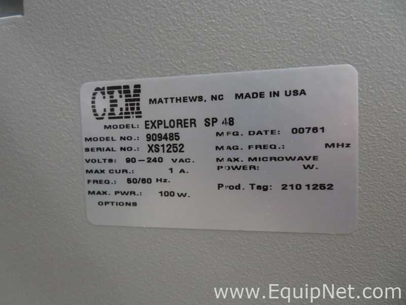 CEM Matthews NC Discover SP Microwave Activent with Explorer SP 48 Autosampler