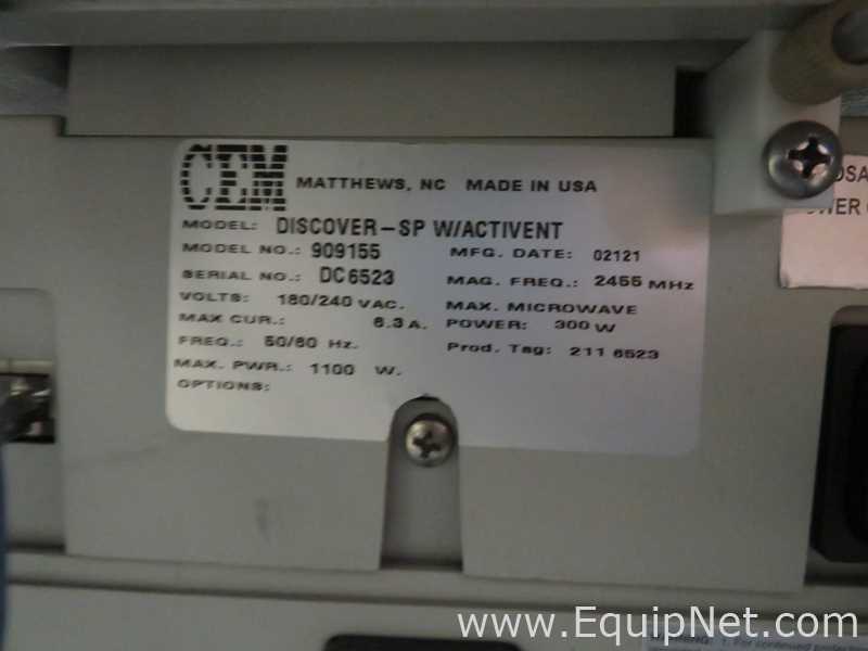 CEM Matthews NC Discover SP Microwave Activent with Explorer SP 48 Autosampler
