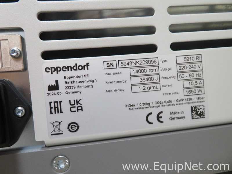 Eppendorf5910Ri Refrigerated Benchtop Centrifuge