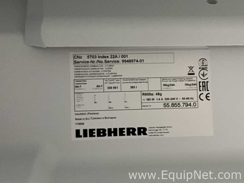 Liebherr CNc 5703 Index22A/001 383 Litre Upright Laboratory Refrigerator Freezer