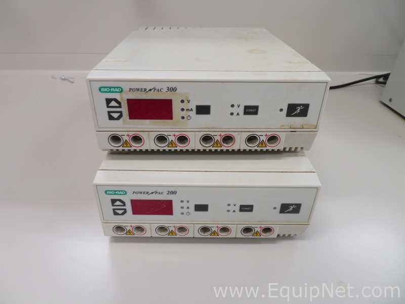 Lot of 2 Bio Rad Power Pac 300 and 200 Electrophoresis Power Supplies