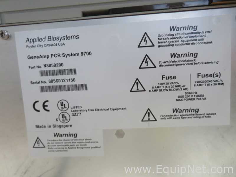 PCR y Termociclador Applied Biosystems Gene Amp 9700