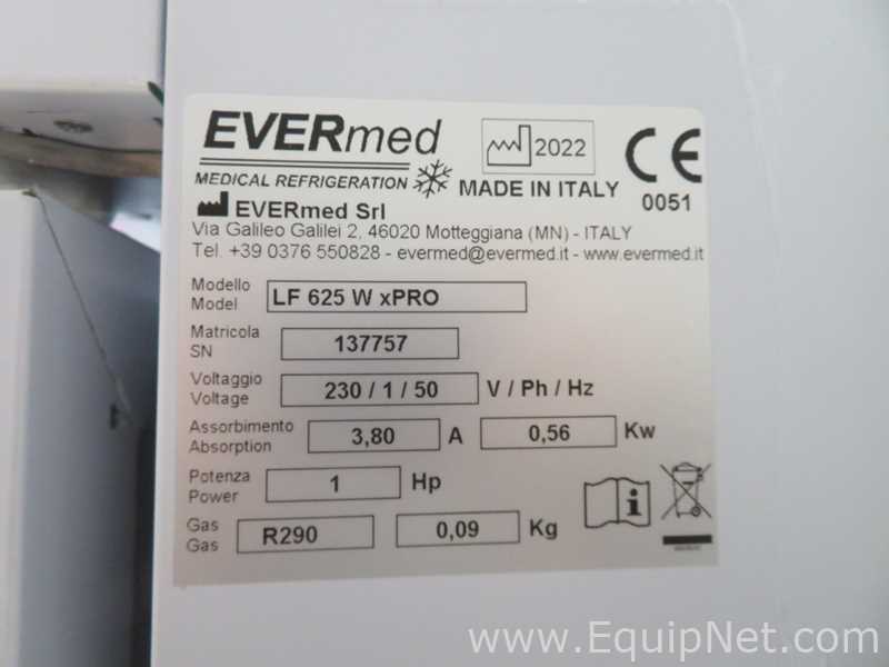 Evermed LF625WXPRO -20 Freezer