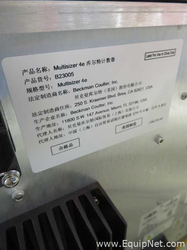 Beckman Coulter Multisizer 4E Coulter Counter Particle Analyzer