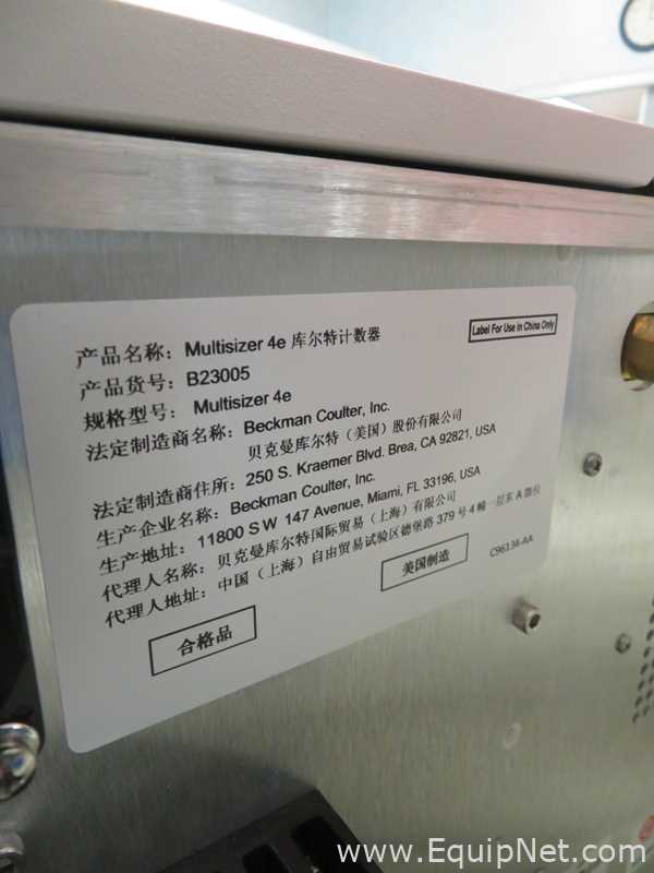 Beckman Coulter Multisizer 4E Coulter Counter Particle Analyzer