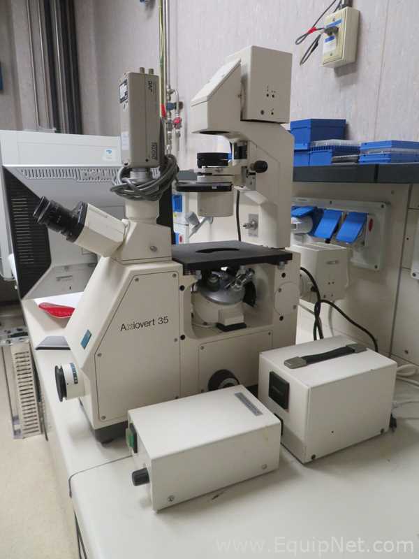 Zeiss Axiovert 35 Inverted Microscope with Zeiss Power Supply