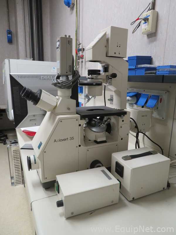 Zeiss Axiovert 35 Inverted Microscope with Zeiss Power Supply