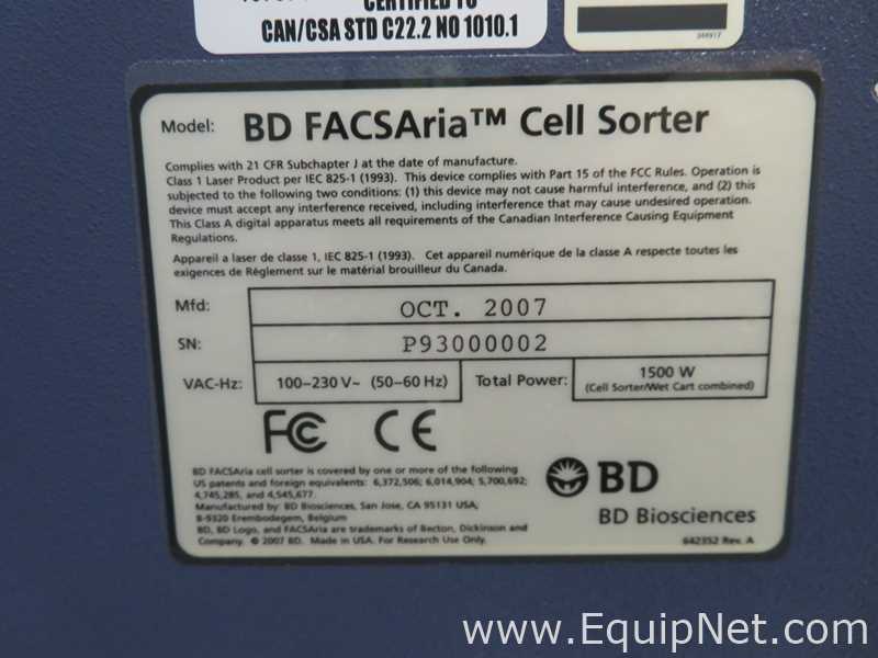BD FACSAria Fusion Cell Sorter Special Order System Flow Cytometer