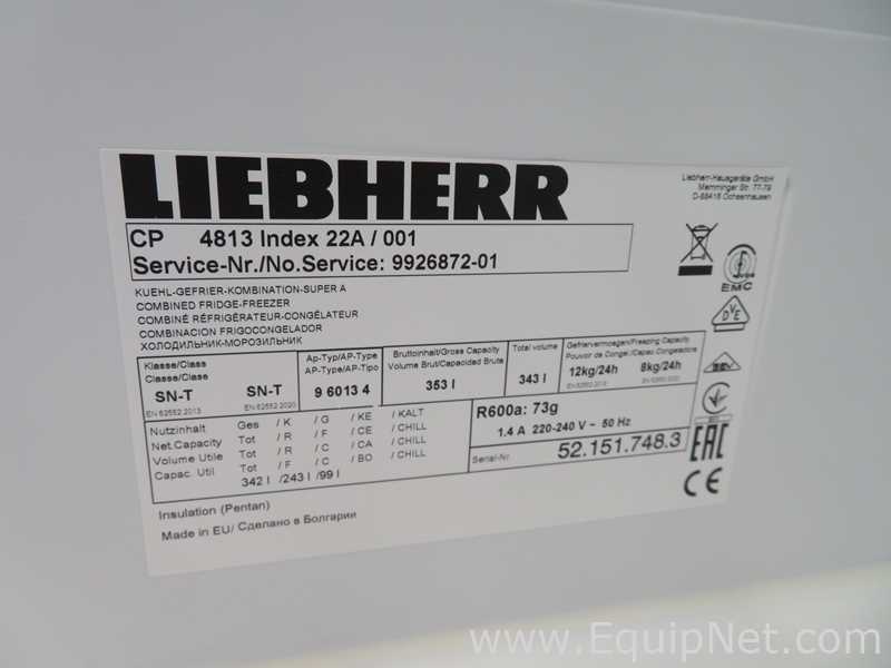 Unidade de Refrigeração Liebherr CP4813 Index22A/001.  343 Litros