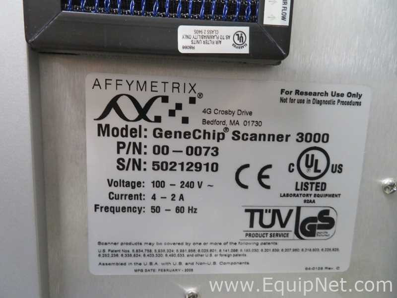 Escáner Affymetrix Gene Chip Scanner 3000