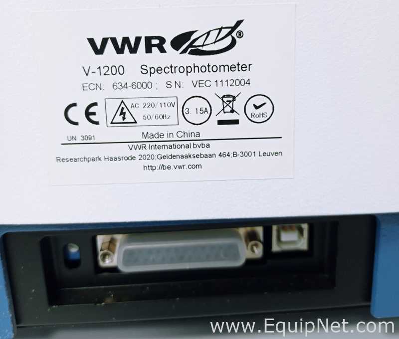 Spectrophotometer VWR International V-1200
