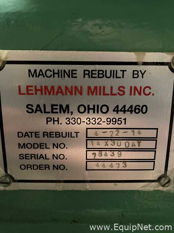 Moinho de 3 Rolos Lehmann Mills Inc 14X30DAY