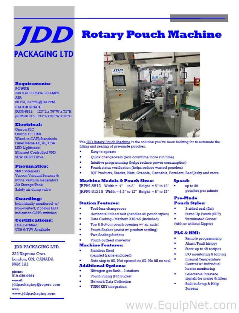Envasadora JDD Packaging Ltd. JRPM-8812