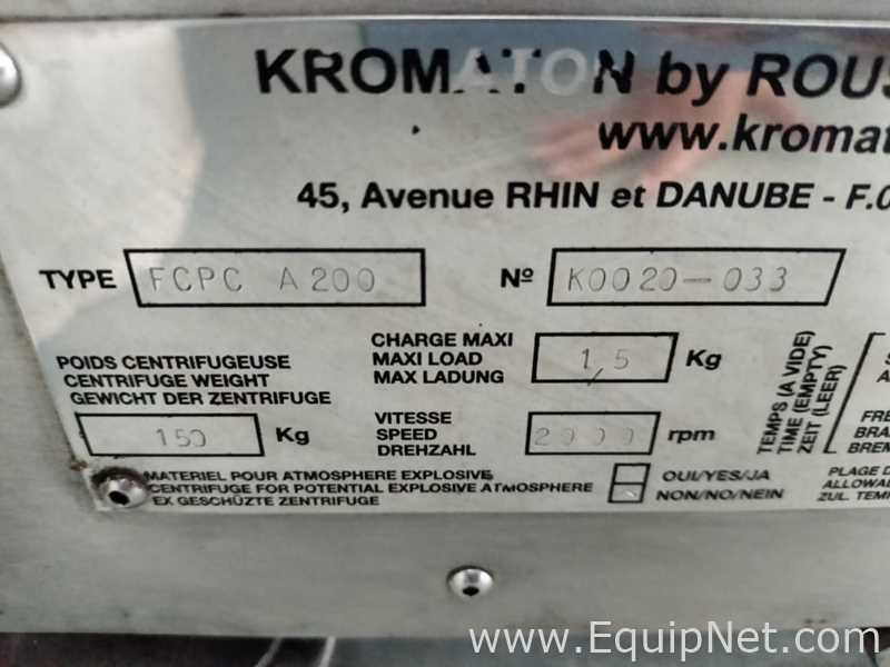Rousselet Robatel FCPC A200 - KROMATON Fast Centrifugal Partition Chromatography