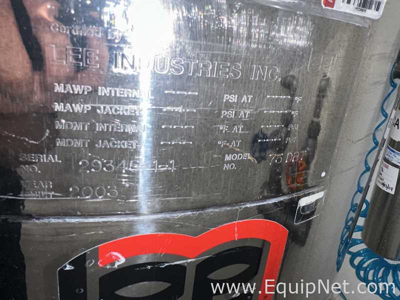 Tanque aço inox Lee Industries, Inc. 75 DBT.  91 Galão