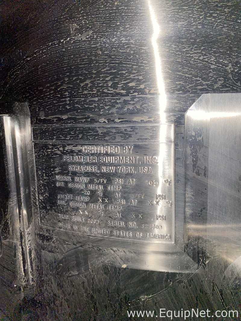 Feldmeier Stainless Steel 500 L Batching Vessel