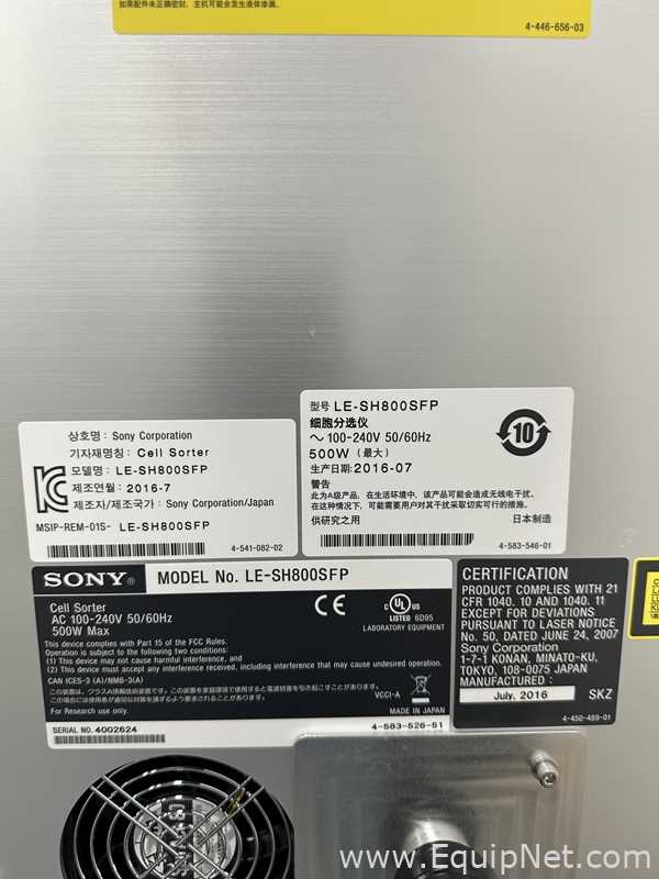 Sony LE-SH800SFP Cell Sorter With Sony Fluidics Cart