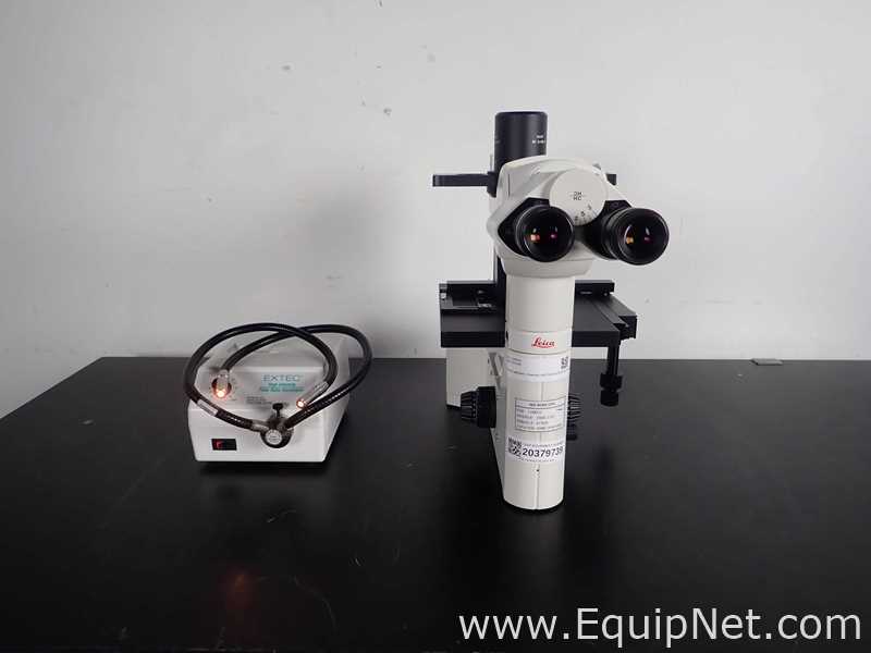 Leica DMIL LED Inverted Microscope with Extec High Intensity Fiber Optic Illuminator