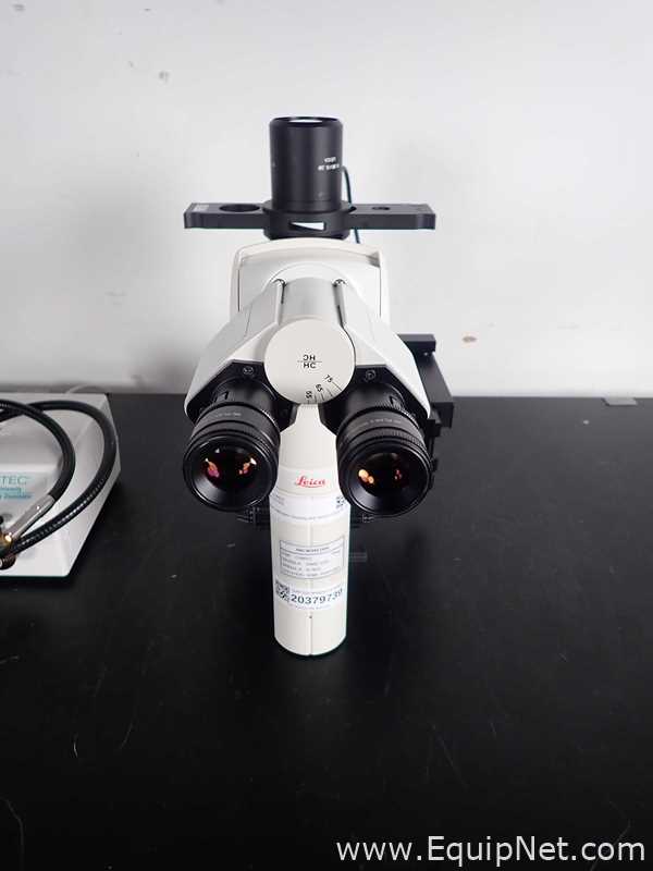 Leica DMIL LED Inverted Microscope with Extec High Intensity Fiber Optic Illuminator