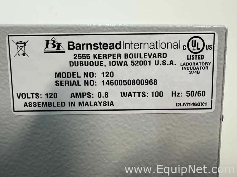 Linhas de Incubadora Barnstead Lab Line 120