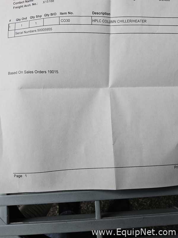 Unused Torey Pines Scientific C030 HPLC Column Chiller Heater
